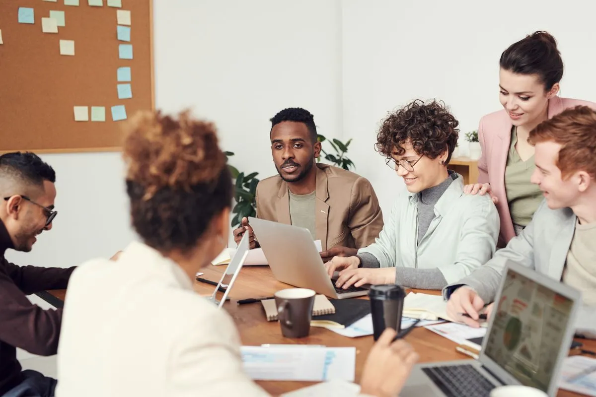 Manufacturing and small business team in a conference room
