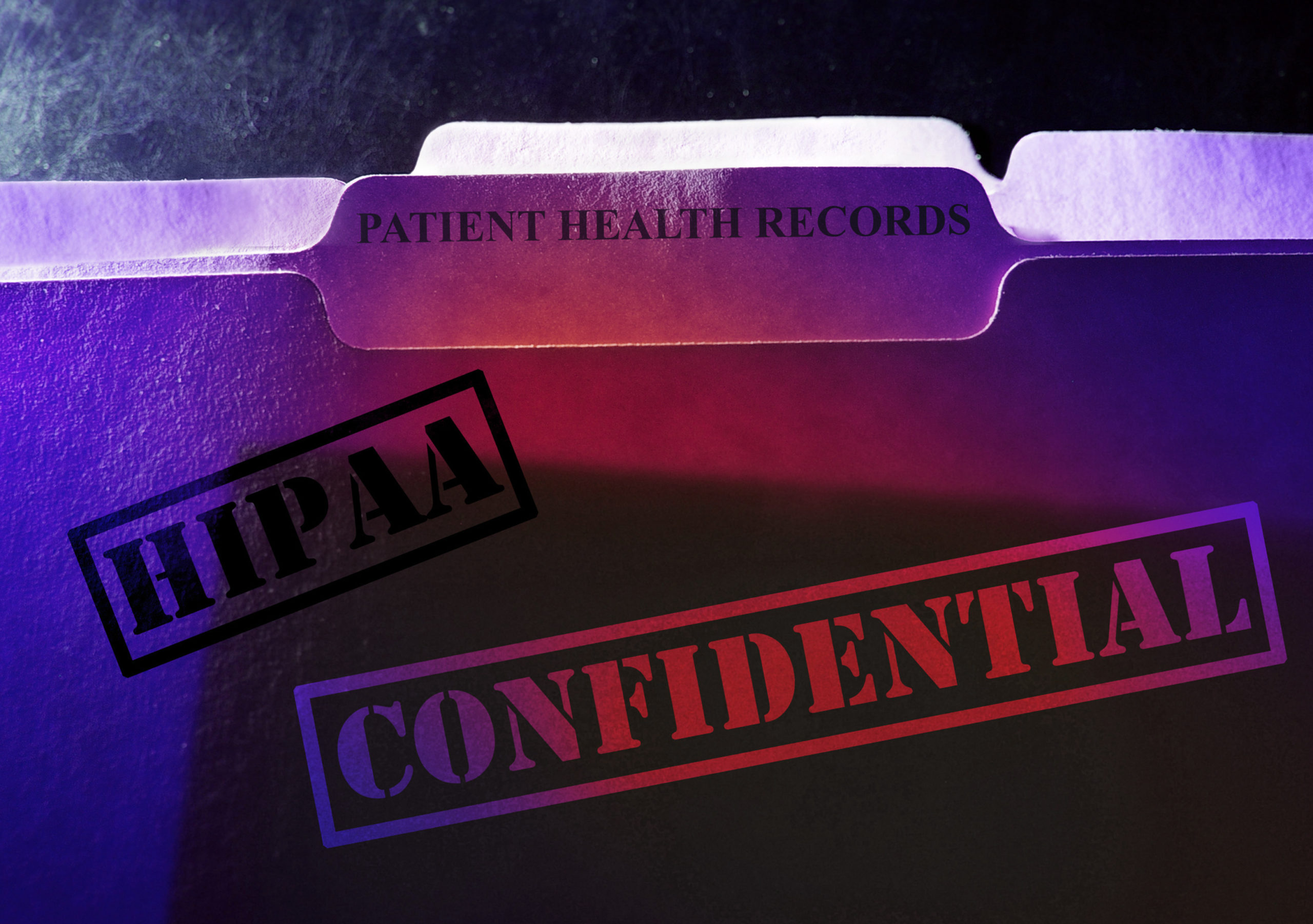 Confidential Patient Health records HIPAA folders